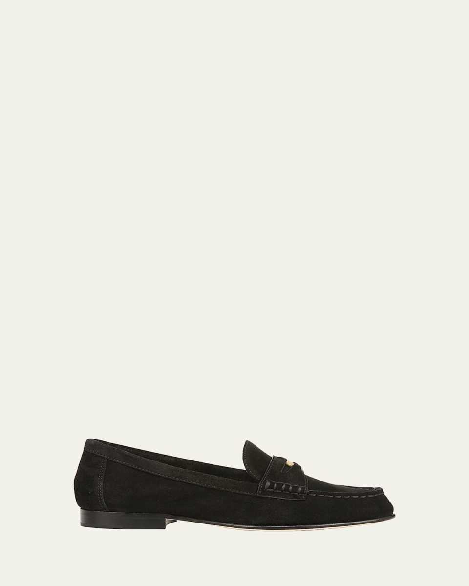Suede Coin Penny Loafers